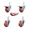 Service Caster 3 Inch Red Poly Swivel 7/8 Inch Square Stem Caster Total Lock Brakes SCC, 2PK SCC-SQTTL20S314-PPUB-RED-78-2-S-2 - alternate 4